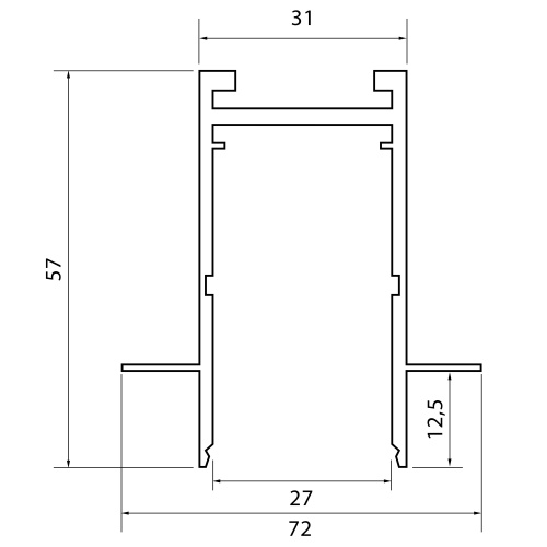 ST021.439.00 Шинопровод SKYLINE 220 встраиваемый ST-Luce Черный Длина 3 000мм SKYLINE 220