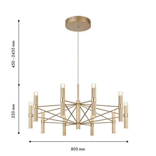 Подвесная люстра Favourite 4759-10P, подвесная люстра, D800xH450/2435, 10xLEDx7W, 3900LM, 3000K, included