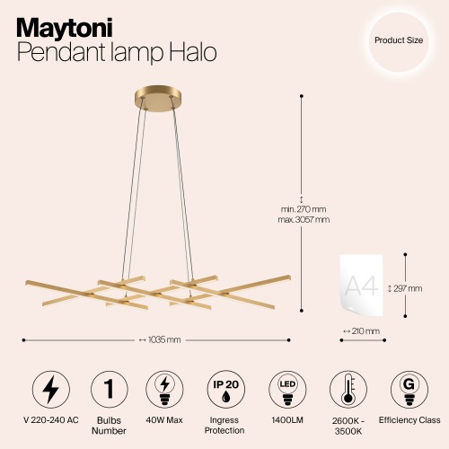 Подвесной светильник Maytoni MOD244PL-L50BSK