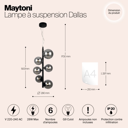Подвесной светильник Maytoni MOD545PL-06B