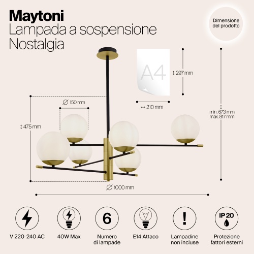 Подвесной светильник Maytoni MOD048PL-06G