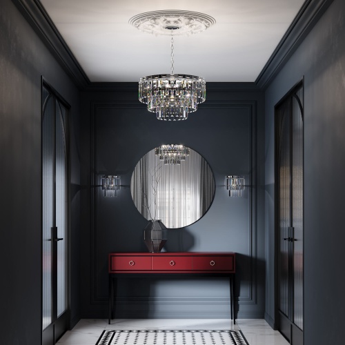 Настенный светильник Eurosvet 10130/1 хром/прозрачный хрусталь Strotskis