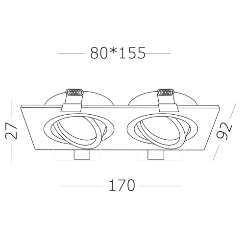 ST251.508.02 Св-к встр. Белый GU10 2*50W  IP20 L170xW92xH27 220V Без ламп Встраиваемые светильники