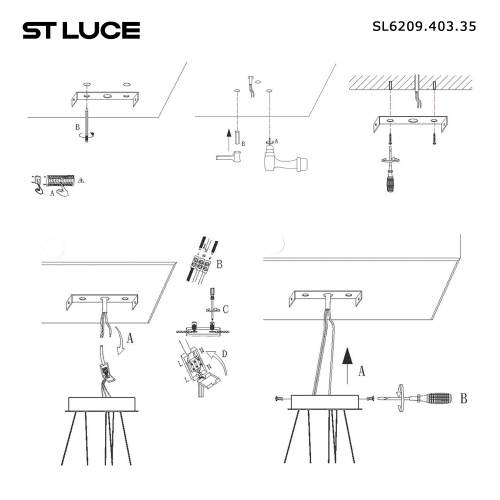 SL6209.403.35 Светильник подвесной ST-Luce Черный/Черный, Белый LED 1*35W 3000K ORIONE