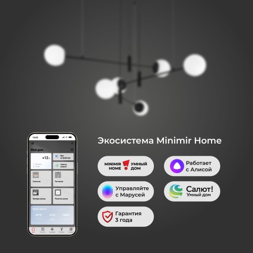 Подвесной светильник Eurosvet 70146/6 черный Smart