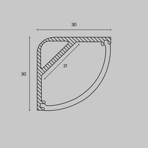 Комплектующие к светодиодной ленте Led Strip ALM-3030B-S-2M