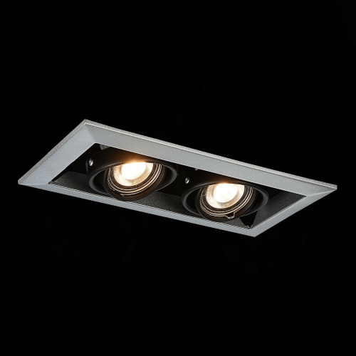 ST250.148.02 Св-к встр. Черный GU10 2*50W  L245xW126xH70 220V Без ламп Встраиваемые светильники