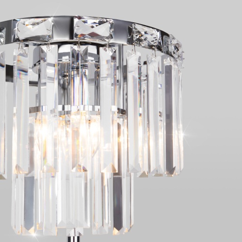 Напольный светильник Eurosvet 01137/3 хром/прозрачный хрусталь Strotskis