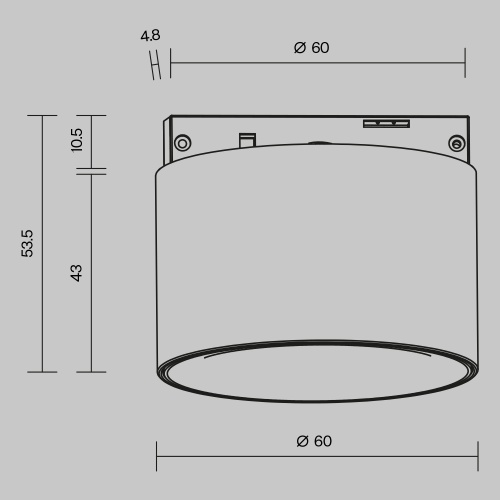 Трековый светильник Technical TR188-1-5W2.7K-M-BW
