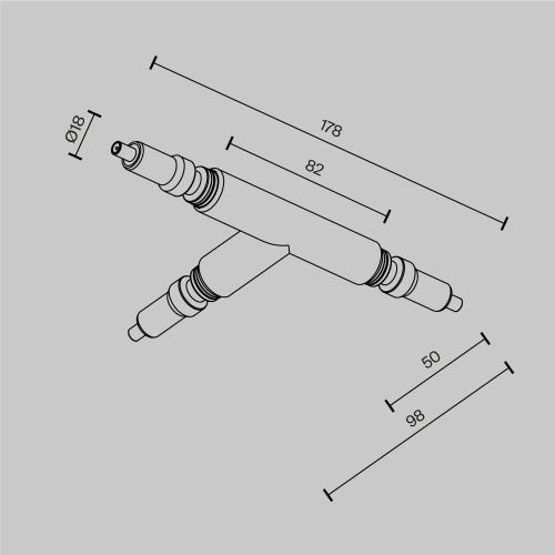 Комплектующие для систем освещения с токоведущими элементами Technical CA007TC-B