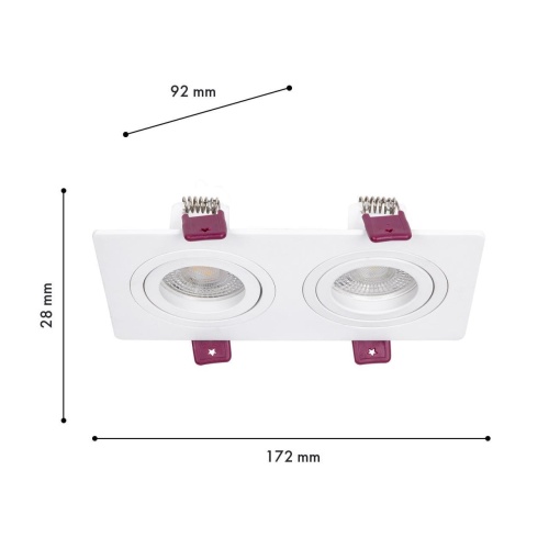 Врезной светильник Favourite 4647-2C, врезной светильник, L172xW92xH28, cutout:L150xW75, 2xGU10x35W, IP20, excluded