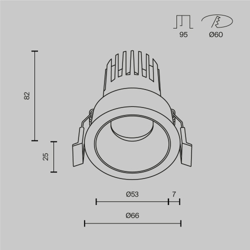 Встраиваемый светильник Technical DL123-10W-4K-W