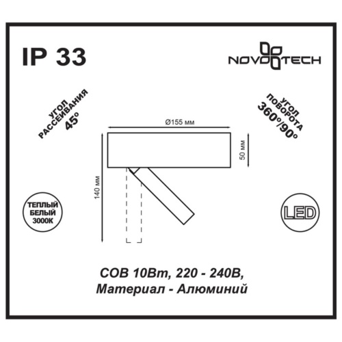 Накладной светильник Novotech Razzo 357704