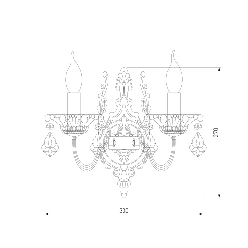 Настенный светильник Eurosvet 3281/2 белый с золотом/тонированный хрусталь Strotskis