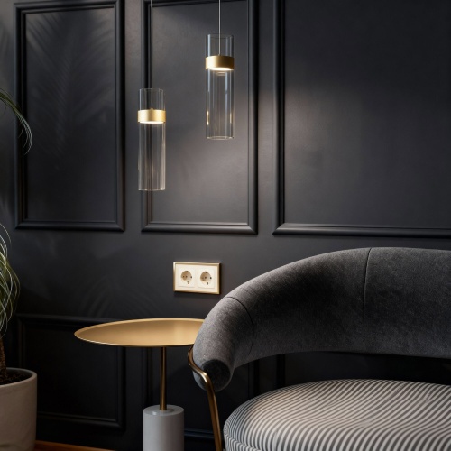 Подвесной светильник Eurosvet 50244/1 LED латунь/прозрачный