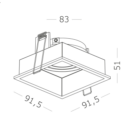 ST261.518.01 Св-к встр. Белый GU10 1*50W IP20 L91,5xW91,5xH5,2 220V Без ламп Встраиваемые светильники