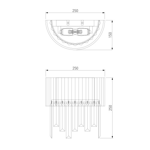 Настенный светильник Eurosvet 10122/2 хром/прозрачный хрусталь Strotskis
