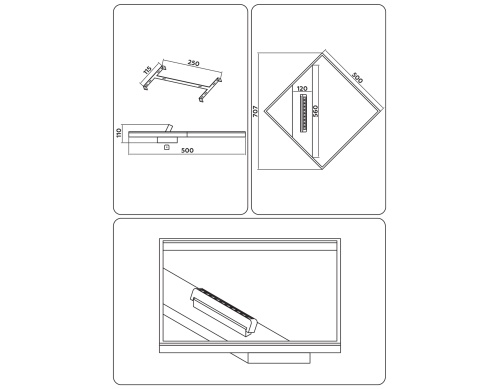 FL51464/1+1 BK черный 70W 3000K-6400K+4200K 500*500*110 (ПДУ РАДИО 2.4G)_AMB