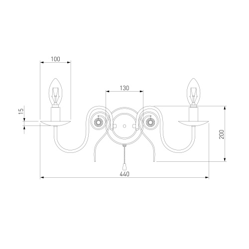 Настенный светильник Eurosvet 60018/2 белый с золотом