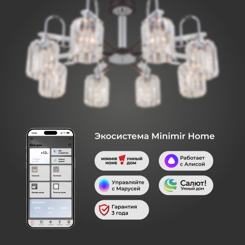 Потолочный светильник Eurosvet 70090/8 графит Smart