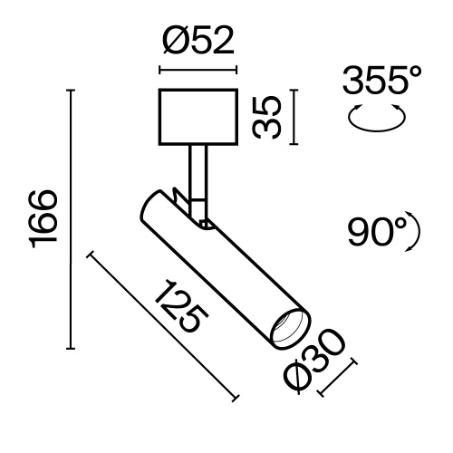 Потолочный светильник Technical C141CL-L125-6W3K-B