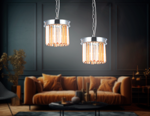 TR5102 CH/TI хром/янтарь E14 max 40W D200*575_AMB