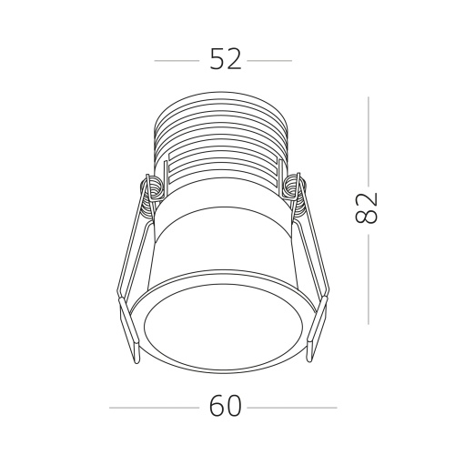 ST754.438.07 Св-к встр. Черный LED 1*7W 3000K 560Lm Ra80 60° IP20 D60xH79 100-240V Встраиваемые светильники