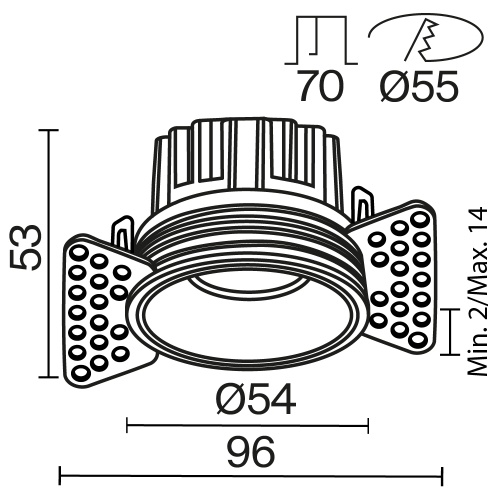 Встраиваемый светильник Technical DL058-7W3K-TRS-W