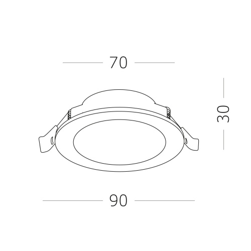 ST210.548.06 Св-к встр. Белый LED 1*6W 4000K 480Lm Ra80 110° IP20 D90xH30 220-240V Встраиваемые светильники