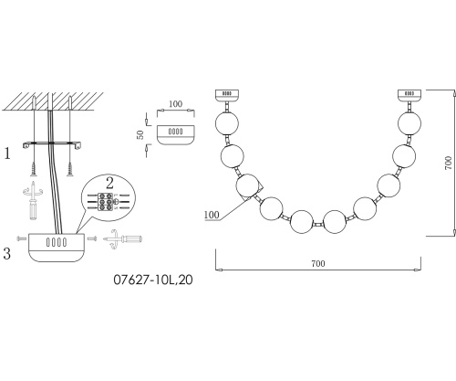 Подвес Kink Light Мони бронза Led 60W 07627-10L,20