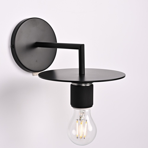 Бра Rh Utilitaire Knurled Disk Shade Sconce Black от Imperiumloft 123281-22