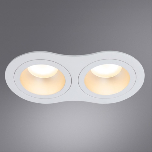 Точечный встраиваемый светильник Arte lamp A2161PL-2WH Светильник потолочный встраиваемый ALKES для MR16 175x92x36мм белый IP20 монтаж 74x20мм