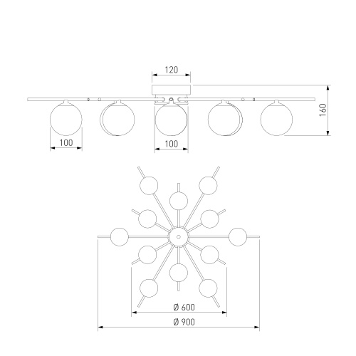 Светильник потолочный Eurosvet 302001/12 латунь Smart