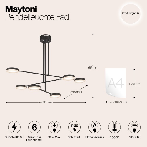 Подвесной светильник Maytoni MOD070PL-L38B3K