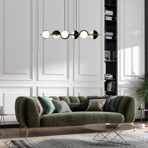 Подвесной светильник Eurosvet 70149/6 черный/латунь Smart