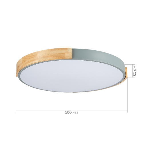 SLE201372-01 Светильник потолочный Серый, Светлое дерево/Белый LED 1*40W 3000K/4000K/6000K ДЕЛИА