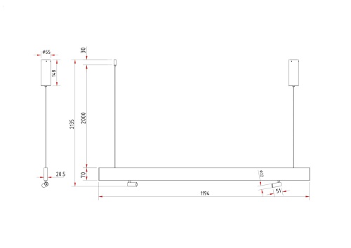 Подвесной светильник Technical P068PL-L27W4K