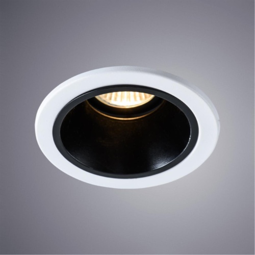Точечный встраиваемый светильник Arte lamp A6663PL-1BK Светильник потолочный встраиваемый TAURUS для MR16 Ø110x50мм черный+белый IP20 монтаж Ø90мм