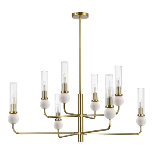 SL1244.303.08 Светильник подвесной ST-Luce латунь/прозрачный E14 8*40W МЕДЕА