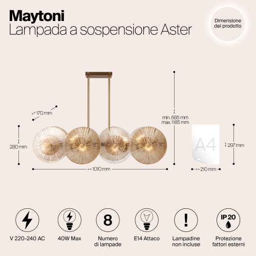 Подвесной светильник Maytoni MOD007PL-08G1