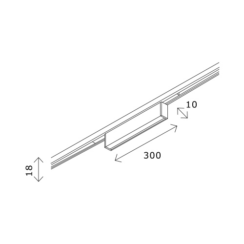 ST665.436.08 Магнитный трековый светильник Черный LED 1*8W 3000K 250Lm Ra&gt;80 100° IP20 L300xW10xH18 SUPER5