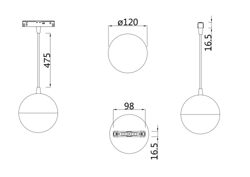 Трековый подвесной светильник Technical TR018-2-10W3K-W