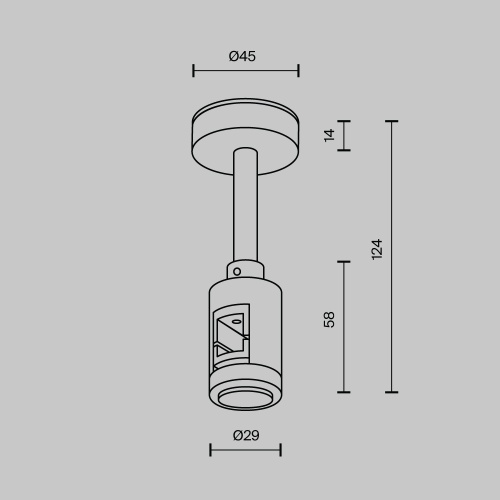 Комплектующие для систем освещения с токоведущими элементами Technical TRA156C-B1-PT