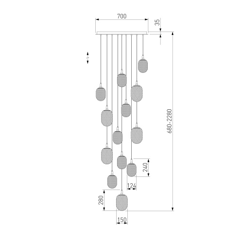 Подвесной светильник Eurosvet 50266 дымчатый прозрачный янтарный Smart