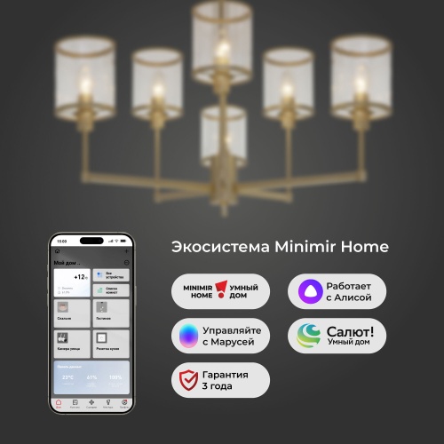 Потолочный светильник Eurosvet 60144/6 золото Smart