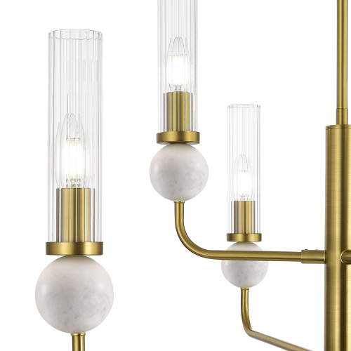 SL1244.303.06 Светильник подвесной ST-Luce латунь/прозрачный E14 6*40W МЕДЕА