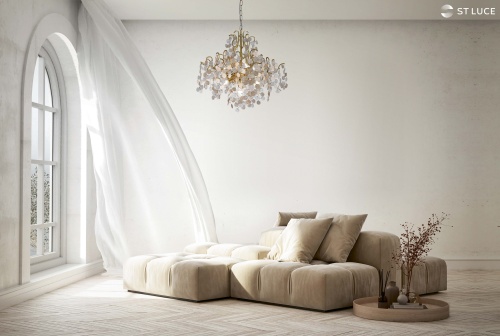 SL1650.303.08 Люстра подвесная ST-Luce Латунь/Прозрачный, Золотой E14 8*60W RAVELLO