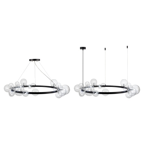 SL1165.403.24 Светильник подвесной ST-Luce Черный/Прозрачный G4 24*5W НЕКТОН