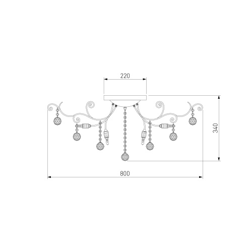 Потолочный светильник Eurosvet 10042/12 античная бронза/прозрачный хрусталь