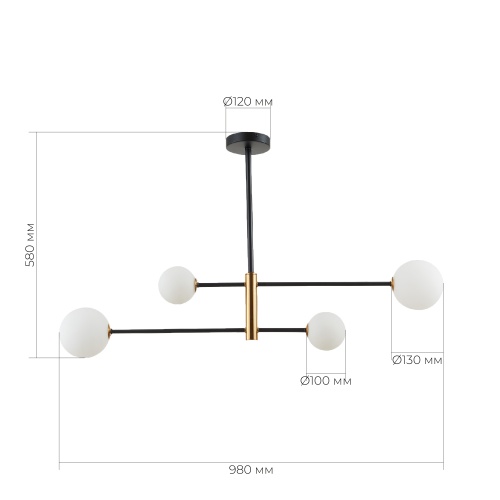 SLE220103-04 Светильник потолочный Черный, Бронза/Белый G9 4*5W ARCOLA